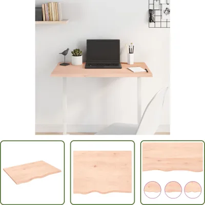 Produktbild von The Living Store Tischplatte 80x60x2 cm Massivholz Eiche Unbehandelt