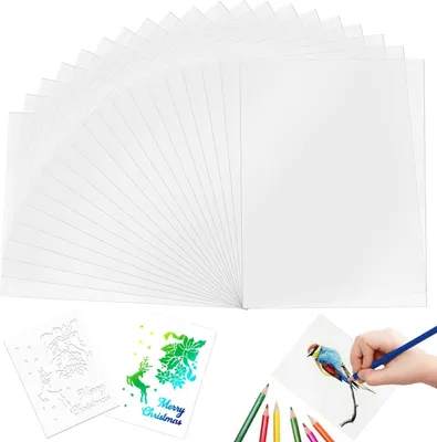 Produktbild von 20 Stück transparente Kunststoff-Schablonenfolie A4 Mylar-Blätter für DIY-Handwerk PET Schneiden von Schablonen für Zeichnungen