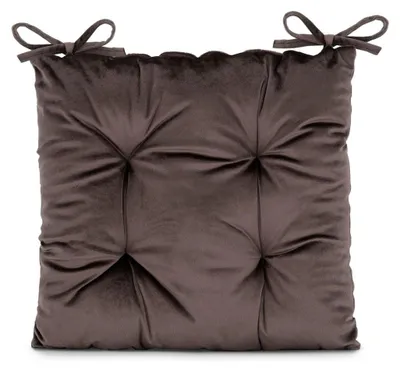 Zdjęcie produktu dla Poduszka na krzesło ciemnobrązowy velvet 40X40 Aleksa AmeliaHome