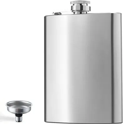 Produktbild von 8-oz-Flachmann mit Trichter – auslaufsicher, stilvoll und tragbar