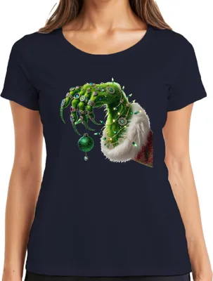 Produktbild von Grinch Hand Weihnachtskugel Christbaum - Weihnachten Christmas Xmas Damen T-Shirt, Navy, S
