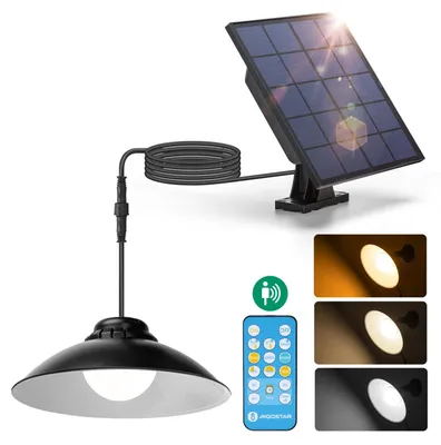 Produktbild von Aigostar Solarlampen für Außen mit Bewegungsmelder 50W LED Solarleuchten Aussen mit mit Fernbedienung IP65 Solar Außenleuchte einstellbare Farbtemperatur, Solar Wandleuchte für Garten mit 3m Kabel – S