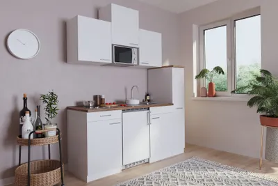 Produktbild von Küche Miniküche Singleküche Küchenzeile Küchenblock Weiß Luis 180 cm Respekta