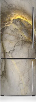 Produktbild von Dekoration Kühlschrank Aufkleber Magnete Küche Kühlschrankmagnete 60x205 cm - Marmorgold.