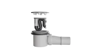Produktbild von Visolva Flow Duschsiphon 90 mm – selbstreinigend, patentierte S Form, Anti Haar System, Geruchsschutz, DN50, Swiss Made