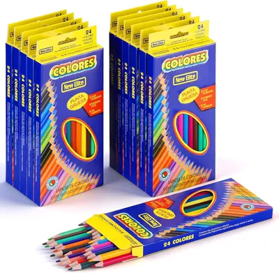Image de Crayons de couleur, 288 pièces, 12 boîtes de 24 couleurs, pour le dessin
