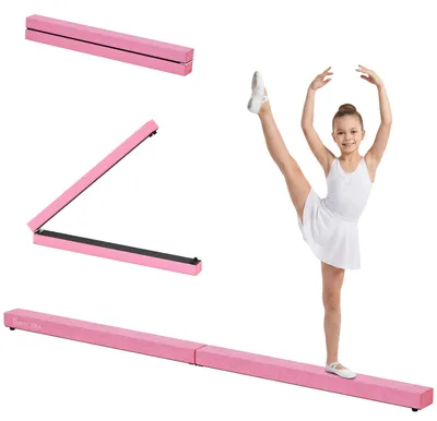 Produktbild von HOMCOM 210 cm Schwebebalken Turnbalken Indoor Outdoor bis 120 kg Rosa