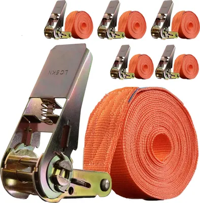 Produktbild von 5 Stück Spanngurte mit Ratsche Zurrgurt 6m 1000kg 1-tlg zur Ladungssicherung