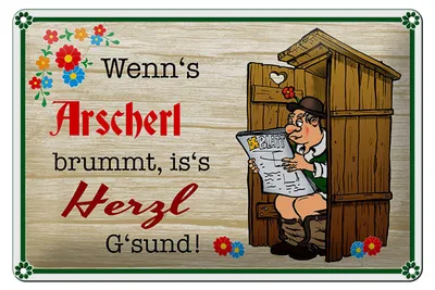 Produktbild von Blechschild Spruch 30x20cm wenn's Arscherl brummt