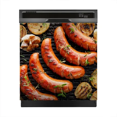 Produktbild von Aufkleber sticker 60x60 cm Dekorative folie Spülmaschine - Grill Wurst bbq Kräuter