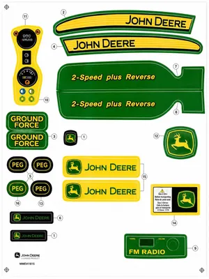 Obrázok produktu pre Peg Perego Aufkleber John Deere JD GROUND FORCE W/TRAILER DECAL W/N.LOGO