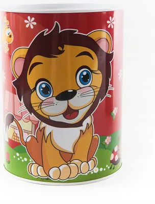 Produktbild von Kinder Spardose Metall 16cm Sparbüchse Dose Tiere Bunt Nicht zu öffnen Geschenkidee