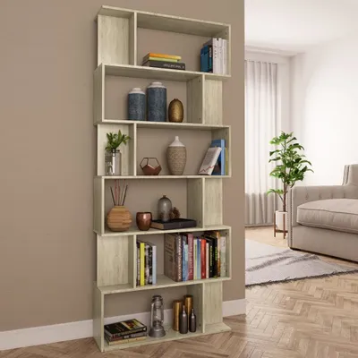 Produktbild von The Living Store Bücherregal/Raumteiler Sonoma-Eiche 80x24x192 cm Holzwerkstoff