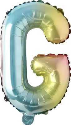 Produktbild von Folienballon Buchstabe G, regenbogen bunt, ca. 40 cm, für Luftbefüllung