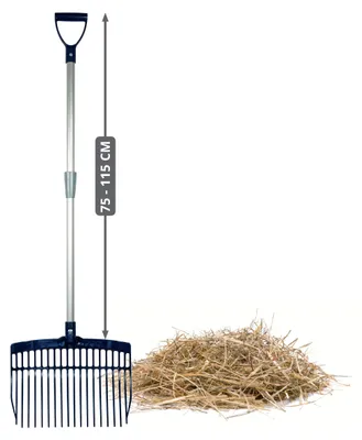 Produktbild von Schwedengabel V-Fork blau – Höhenverstellbare Mistgabel 75–115 cm aus Polycarbonat
