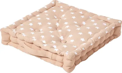 Produktbild von HOMESCAPES Sitzkissen Sterne beige 50 x 50 x 10 cm & Polyester