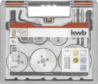 Zdjęcie produktu dla KWB Zestaw otwornic 8 szt.+3