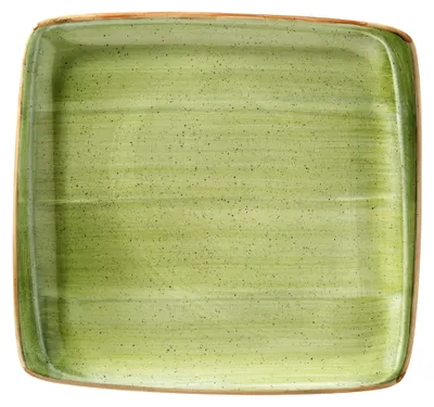 Produktbild von 2x Aura Therapy Moove rechteckige Platte 32x30cm 2,5cm hoch Grün Creme Porzellan Servierplatten Speiseteller Essteller Geschirr