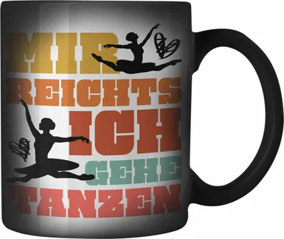 Produktbild von Trendation - Ballett Ballerina Tänzerin Farbwechsel Zauber-Tasse Mädchen Geschenk Frauen Tanzen Geschenkidee Karabiner Farbwechsel Zauber-Tasse Edelstahl (Schwarz)