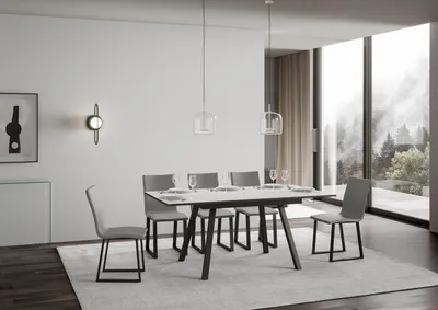 Zdjęcie produktu dla ITAMOBY - Stół rozkładany 120/180x90 cm Mirhi frassino biała rama i nogi antracytowe
