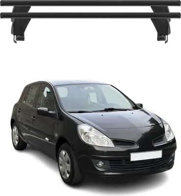 Obrázok produktu pre Priečne strešné nosiče pre Renault Clio III 2005–2012, hliník, čierne, 2 ks