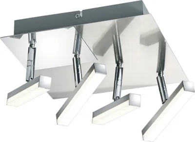 Produktbild von LED Deckenlampe Nickel matt 4 schwenkbar Spots 18W - Deckenleuchten Wohnzimmer