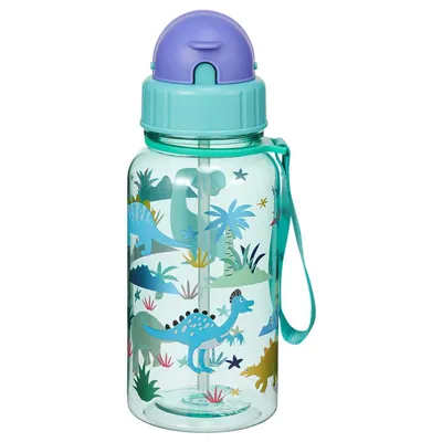 Produktbild von 500ml Trinkflasche Kinder, Sportwasserflasche mit Strohhalm für Mädchen und Jungen, Grün