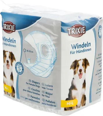 Immagine prodotto di Pannolini per cani femmina - taglia M-L - 12 pezzi - per il periodo di estro e per l'incontinenza - circonferenza vita da 36 a 52 cm