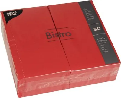 Produktbild von 80 Servietten, 2-lagig 1/6-Falz 40 cm x 32 cm rot