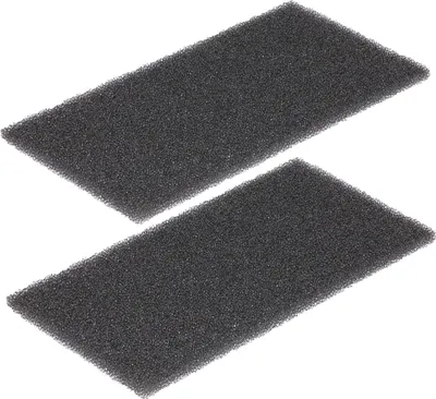 Two black foam filters are shown against a white background.