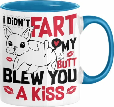 Produktbild von Boxer Tasse Geschenk Valentinstag I Didn't Fart My Butt Blew You A Kiss Geschenkidee Hundebesitzer Liebe Kaffee-Becher (Blau)
