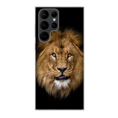 Produktbild von MuchoWow® Handyhülle Schutzhülle Hülle für Samsung Galaxy S22 Ultra Löwe - Porträt - Schwarz - Tiere Silikon Softcase Handy Hülle - Abbildung