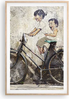 Produktbild von Gerahmtes Poster - Rahmen in heller Eiche - Graffiti modern - 61x91,5 cm - Wand Bild - Wanddeko - Wandbilder - Kunstposter - Wandposter - Bilderrahmen - Bilder - Kunstdruck - Wandbild P2NPA61x91-3617