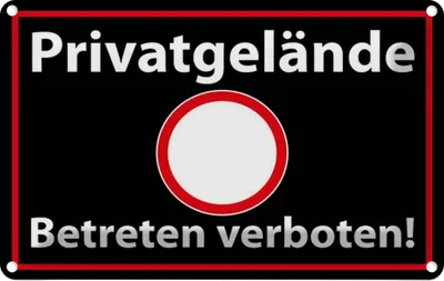 Image de vianmo Plaque en tôle 20x30 cm Privatgelände schwarzes