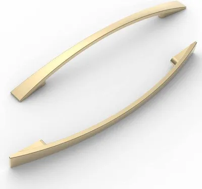 Produktbild von 10 Einheiten 160 mm Gabelabstande - Schrankhalterungen - Küchenarmlehnen - Möbelgriffe - Wandhalterungen - gebürsteter Messingarmlehne