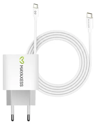 Produktbild von Mayaxess, 20W Netzteil für Pixel 7a + USB-C Kabel 1m, Weiß