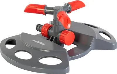 Produktbild von Grafner 360° Rasensprenger mit 3 rotierenden Armen, einstellbarer Wassersprühbereich, für Flächen von bis 80 m², 1/2 Zoll Klick-Anschluss, Gartensprinkler Rasensprinkler Kreis Sektoren Regner