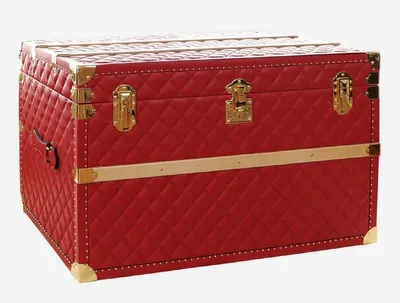 Produktbild von Casa Padrino Luxus Echtleder Koffer Rot / Gold 100 cm - Italy