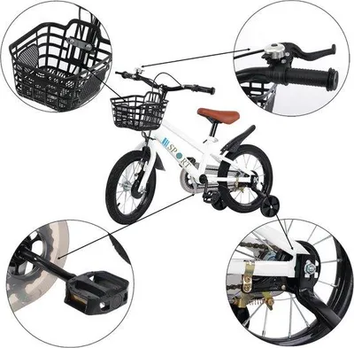 Productafbeelding van Kinderfiets Met Zijwieltjes voor Jongens en Meisjes (2-8 Jaar)