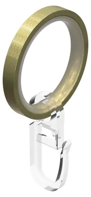 Produktbild von Interdeco Gardinenringe / Flachringe inkl. Einlage und Faltenhaken für Gardinenstangen mit 16 mm Ø Messing-Optik, Pack. 10 Stück
