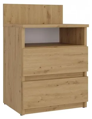 Zdjęcie produktu dla Topeshop M1 ARTISAN, Szafka nocna, Dąb, 2 szuf., Płyta wiórowa, 400 mm, 320 mm