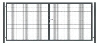 Produktbild von 400 x 180 cm Doppelstabmatten Gartentor Vollrahmen Doppeltor 8/6/8 Anthrazit