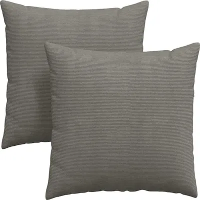 Image de vidaXL Coussins de canapé 2 pièces gris clair 80 x 80 cm tissu velours côtelé
