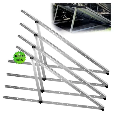 Produktbild von 4 Stück Halterung für Balkonkraftwerk 118 cm, verstellbare Solarmodul-Halterung 0-90° Aufständerung, Aluminium Universalhalterung für Flachdächer, Wände, Boote und Wohnmobile
