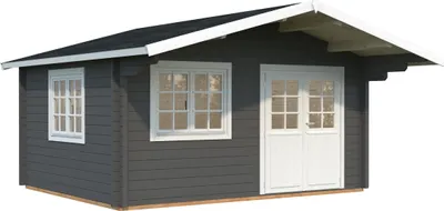 Produktbild von Gartenhaus Palmako Helena 15,1 m² inkl. Fußboden 514 x 524 cm dunkelgrau-weiß