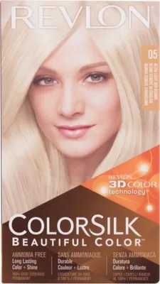 Obrázek produktu pro Revlon, Color Silk, Permanent Hair Dye, 05 Ultra Light Ash Blonde, 130 ml