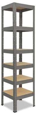 Image de shelfplaza PRO 200x60x60 cm Étagère charges lourde en gris avec 6 étagères et une capacité de charge de 166 kg par étagère