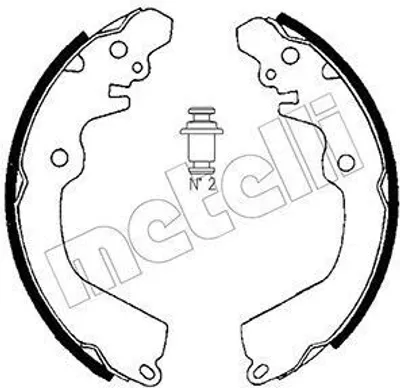 Produktbild von METELLI Bremsbackensatz Trommelbremse Hinten für MITSUBISHI CARISMA (DA) 203,0mm 53-0257