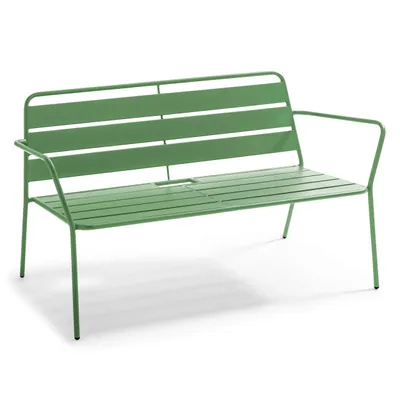 Produktbild von Anti-UV-behandeltes Gartensofa aus Stahl Grüner Kaktus - Oviala Palavas