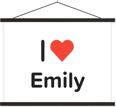 Produktbild von MuchoWow® Textilposter Ich liebe - Emily - Mädchen 60x45 cm mit schwarzem Rahmen - Poster Schlafzimmer
